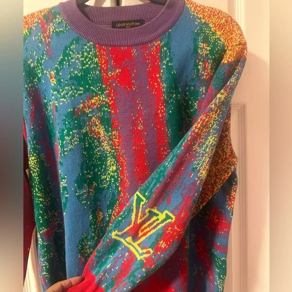 LV fashion bright colored sweater men’s small - Picture 3 of 4